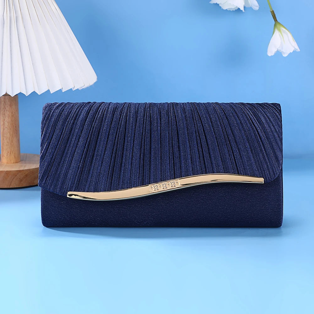Luxuriöse Abendtasche mit Pailletten-Falten – Damen-Partytasche mit Perlenverzierung für Hochzeiten
