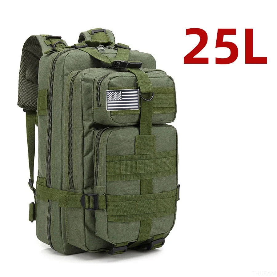 Taktischer Wanderrucksack 25L / 50L | Wasserdichter Nylon-Outdoor-Rucksack für Camping, Trekking & Jagd