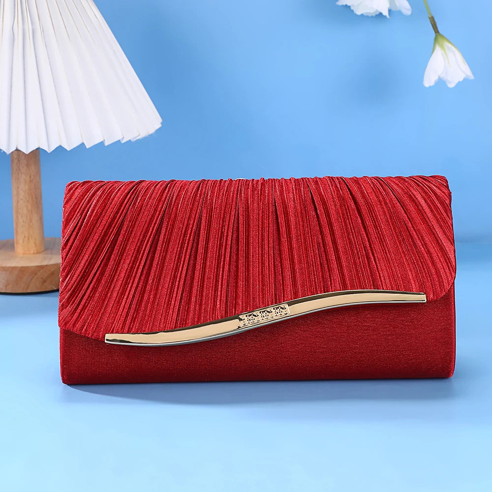 Luxuriöse Abendtasche mit Pailletten-Falten – Damen-Partytasche mit Perlenverzierung für Hochzeiten