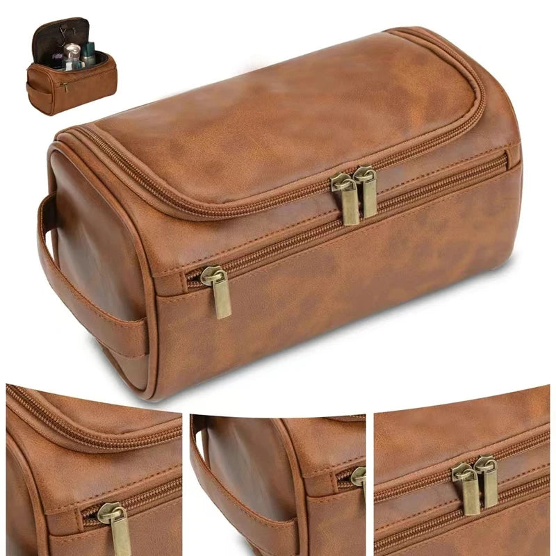 Hanging Toiletry Bag | PU Leather & Canvas Dopp Kit for Men & Women
