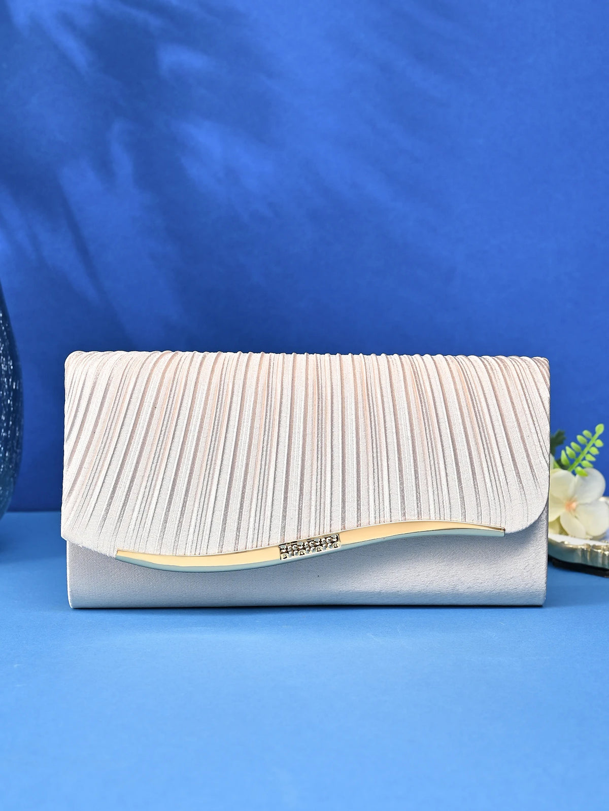 Luxuriöse Abendtasche mit Pailletten-Falten – Damen-Partytasche mit Perlenverzierung für Hochzeiten