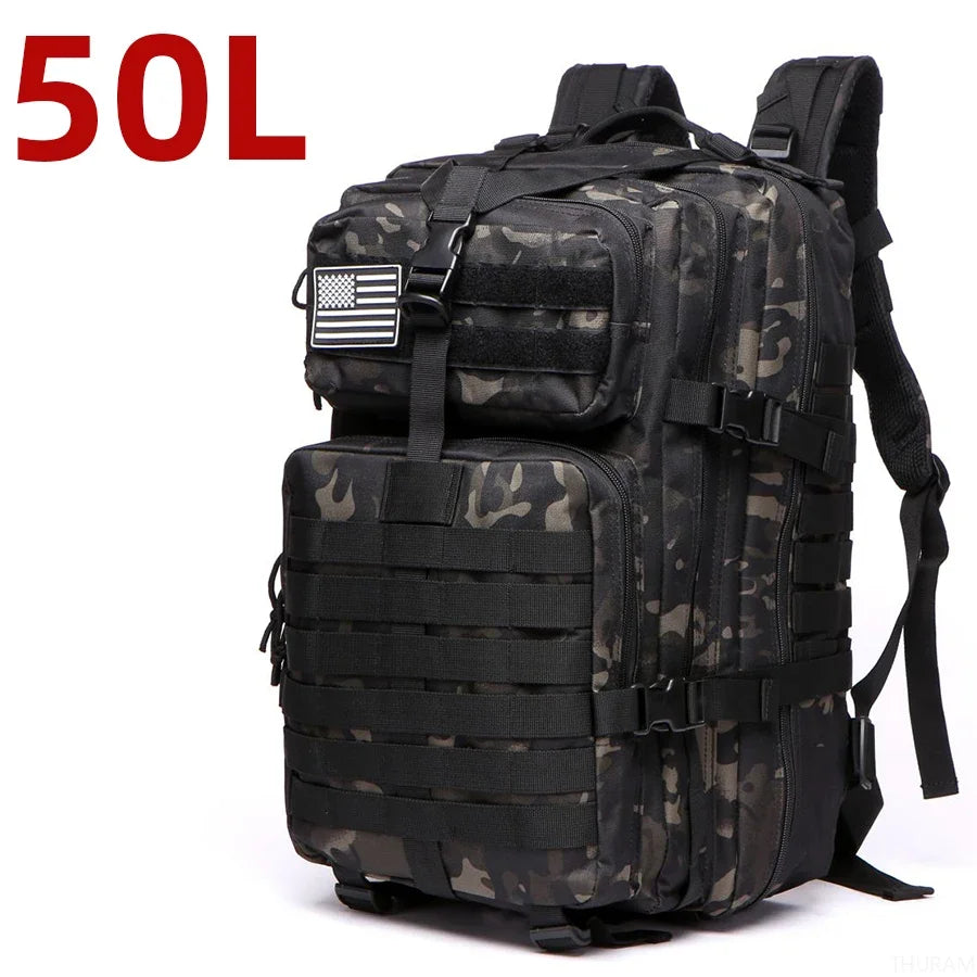 Taktischer Wanderrucksack 25L / 50L | Wasserdichter Nylon-Outdoor-Rucksack für Camping, Trekking & Jagd