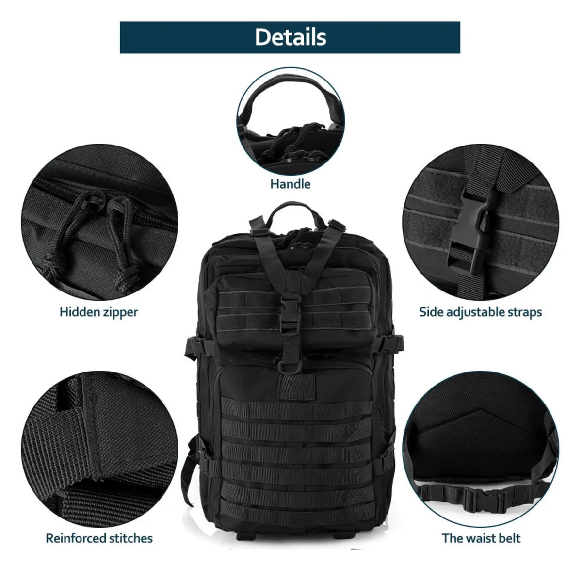 Tactical Hiking Backpack 25L / 50L | Waterproof Nylon Outdoor Rucksack for Camping, Trekking & Hunting