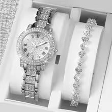 Women's Luxury Roman Dial Quartz Watch & Bracelet Set — Elegant 6-Piece Gift Set