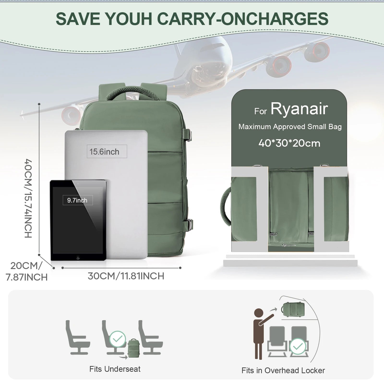 Zolex Executive Carry-On Backpack | 40×30×20cm Cabin-Ready Travel Bag