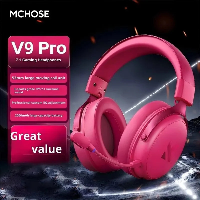 MCHOSE V9 Pro Gaming Headset | 3-Mode Bluetooth Wireless Headphones with Noise-Cancelling Mic