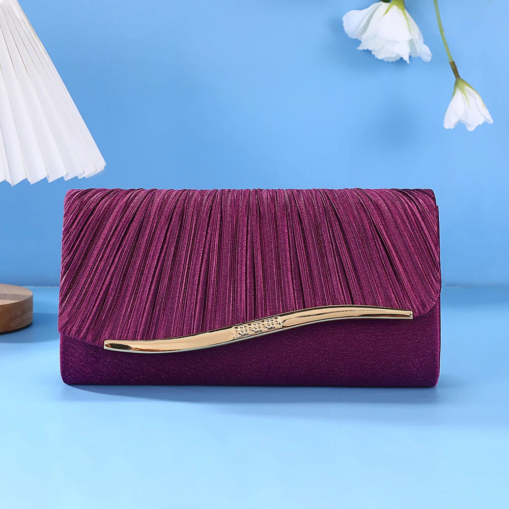 Luxuriöse Abendtasche mit Pailletten-Falten – Damen-Partytasche mit Perlenverzierung für Hochzeiten