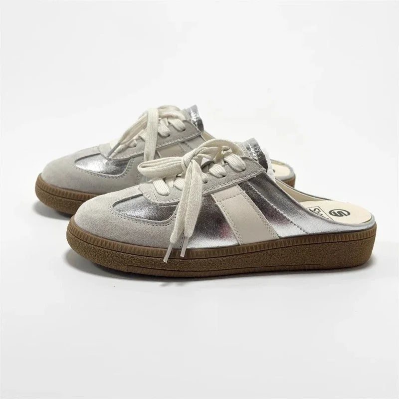 Model 445 Platform Mule Loafers | Slip-On Round Toe Creeper Half Slippers