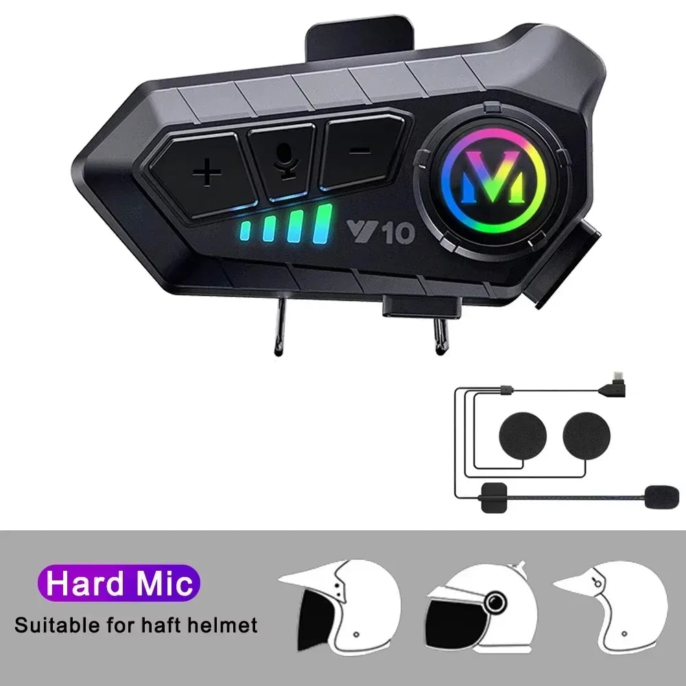 Motorcycle Helmet Headset IPX6 Waterproof Noice Reduction Earphone Super Long Standby Wireless Hands Free Headphone
