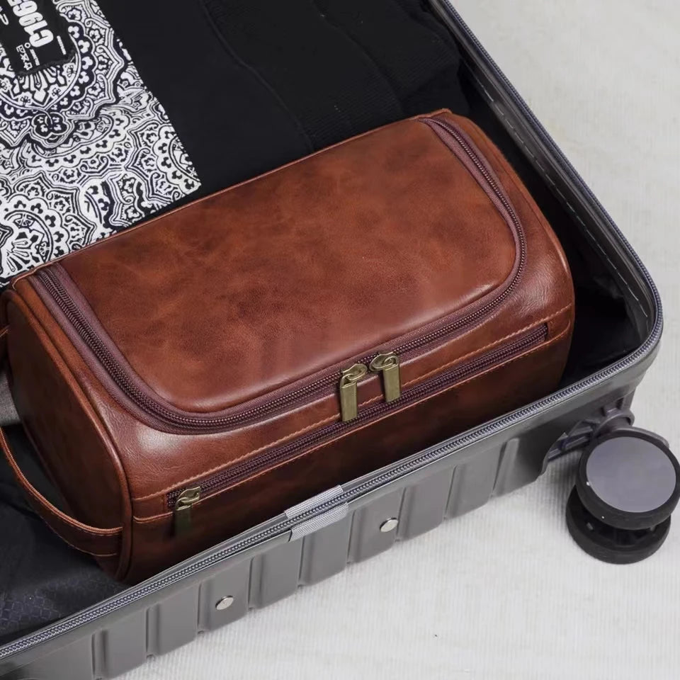 Hanging Toiletry Bag | PU Leather & Canvas Dopp Kit for Men & Women