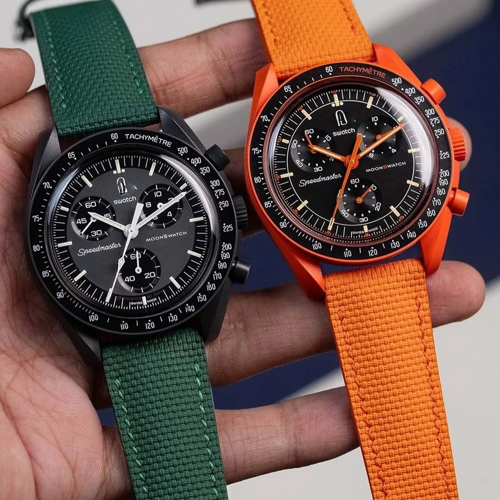 FKM Rubber Sailcloth Watch Strap 18mm 19mm 20mm 21mm 22mm Watch Bands Fit For Omega Seamaster 150 Omega Speedmaster Swatch