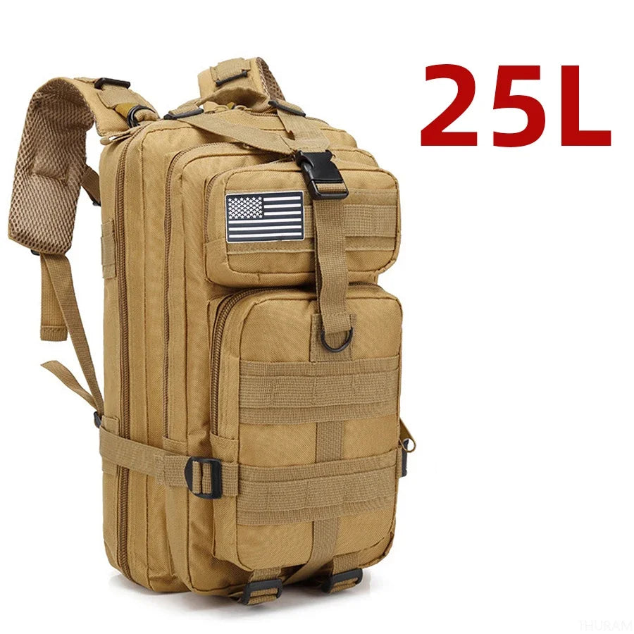 Taktischer Wanderrucksack 25L / 50L | Wasserdichter Nylon-Outdoor-Rucksack für Camping, Trekking & Jagd