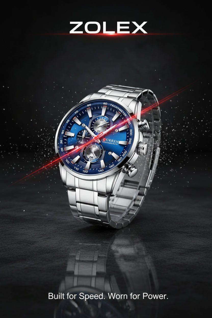 CURREN CUR8351 Luxury Men's Sport Chronograph Watch — Waterproof Stainless Steel Quartz Wristwatch