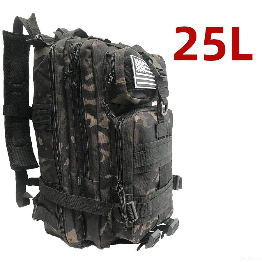 Taktischer Wanderrucksack 25L / 50L | Wasserdichter Nylon-Outdoor-Rucksack für Camping, Trekking & Jagd
