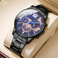 Fashion Decorative Three-eyes Dial Men Business Watches Luxury Quartz Wristwatches with Calendar Clock Reloj Hombre（Without Box）