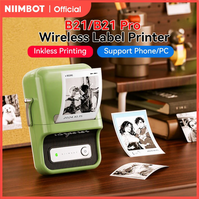 NiiMbot B21 B21 PRO Bluetooth Adhesive Label Printers Mini Thermal Printer Wireless Barcode Label Maker for Office Clothing