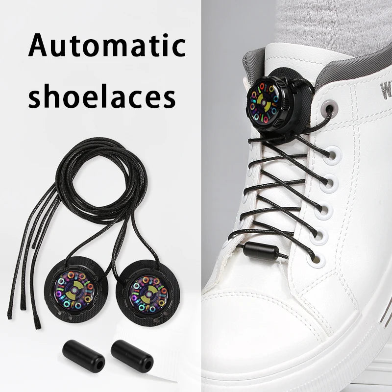 Automatic Shoelaces Without ties Swivel Buckle Laces Sneakers No Tie Shoe laces Adults Kids Thick Rope shoelace 1Pair/2Pair