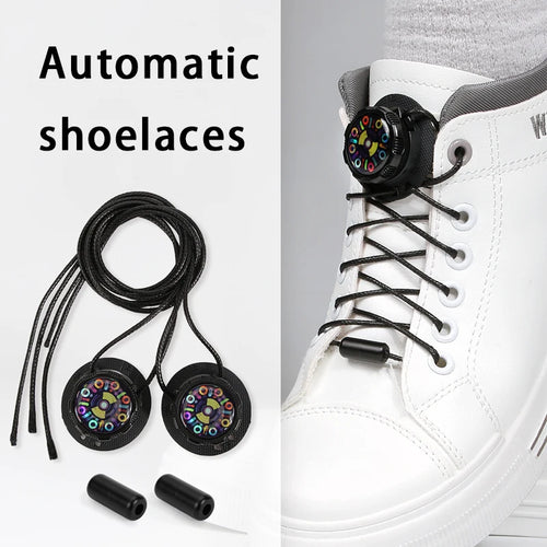 Automatic Shoelaces Without ties Swivel Buckle Laces Sneakers No Tie Shoe laces Adults Kids Thick Rope shoelace 1Pair/2Pair