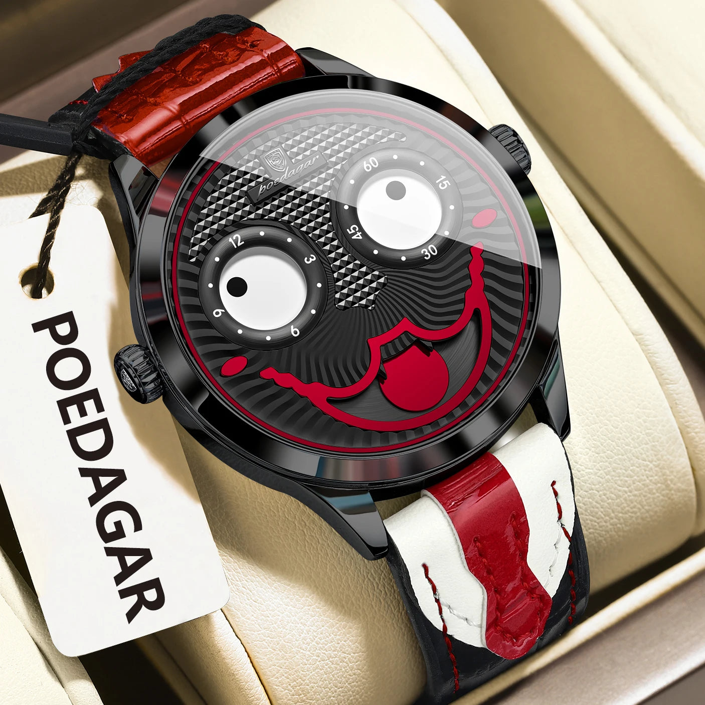 POEDAGAR 676 Luxury Men's Quartz Watch — Waterproof Leather Sports Wristwatch