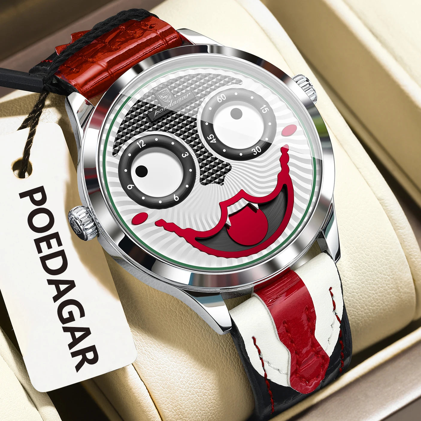 POEDAGAR 676 Luxury Men's Quartz Watch — Waterproof Leather Sports Wristwatch