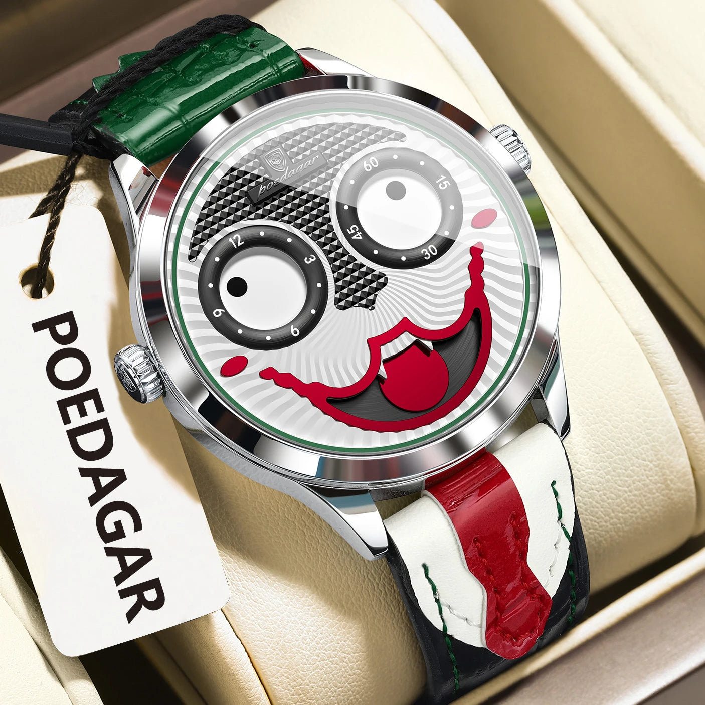 POEDAGAR 676 Luxury Men's Quartz Watch — Waterproof Leather Sports Wristwatch