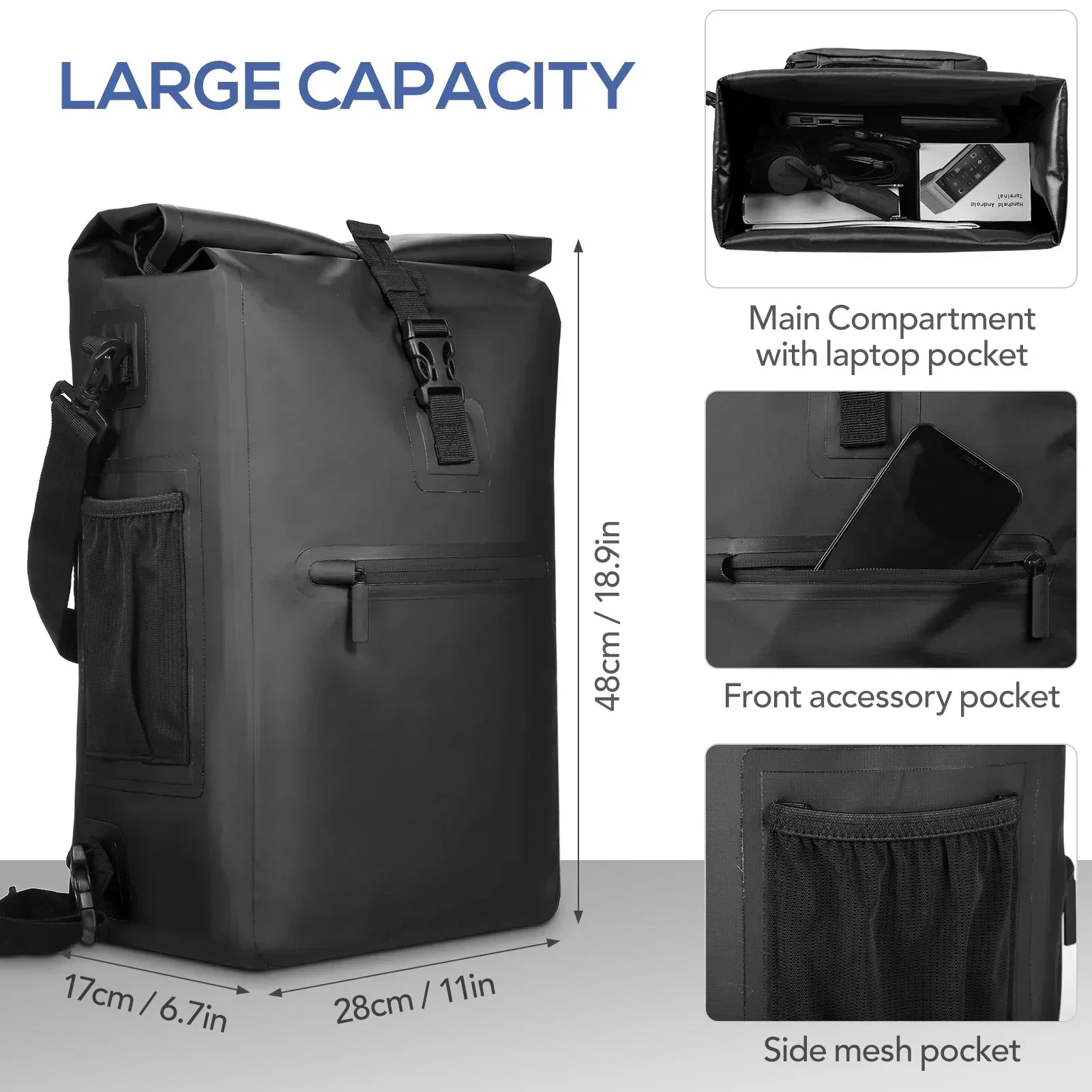 3-in-1 Waterproof Bike Pannier Bicycle Rear Rack Bag