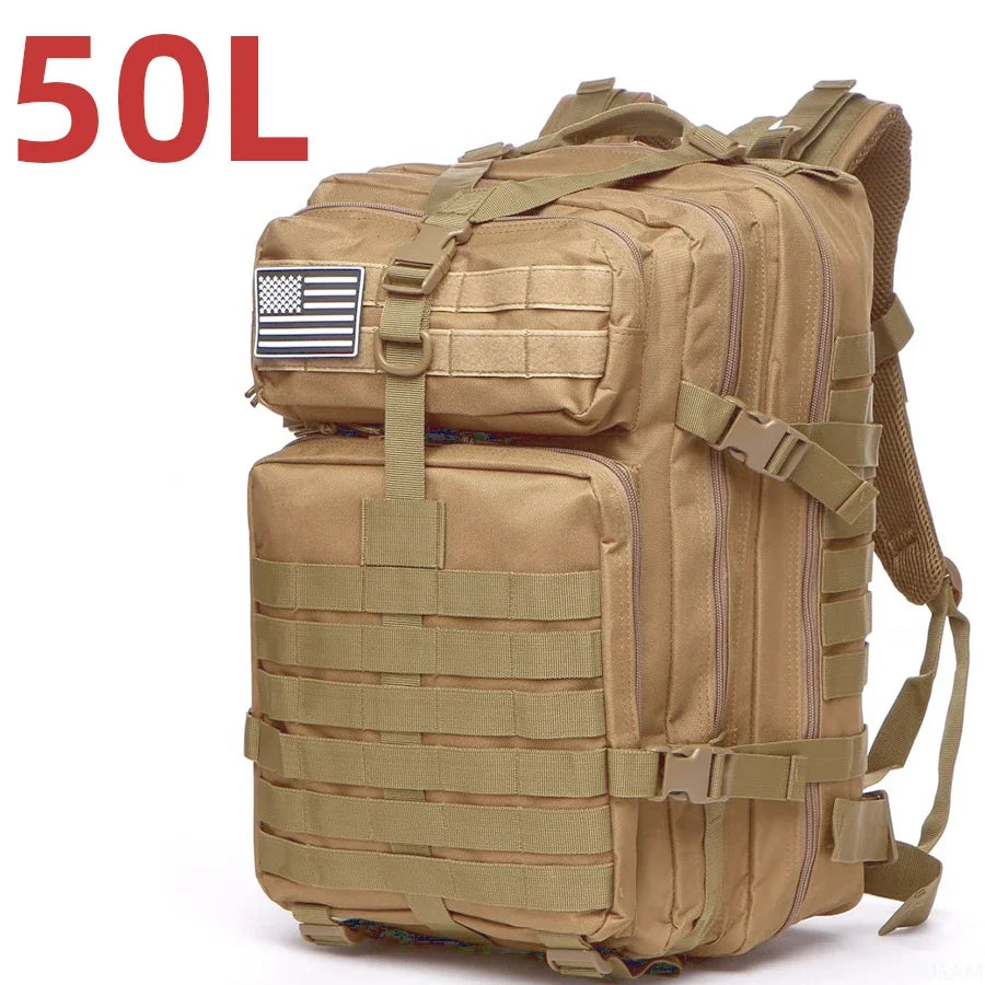 Taktischer Wanderrucksack 25L / 50L | Wasserdichter Nylon-Outdoor-Rucksack für Camping, Trekking & Jagd