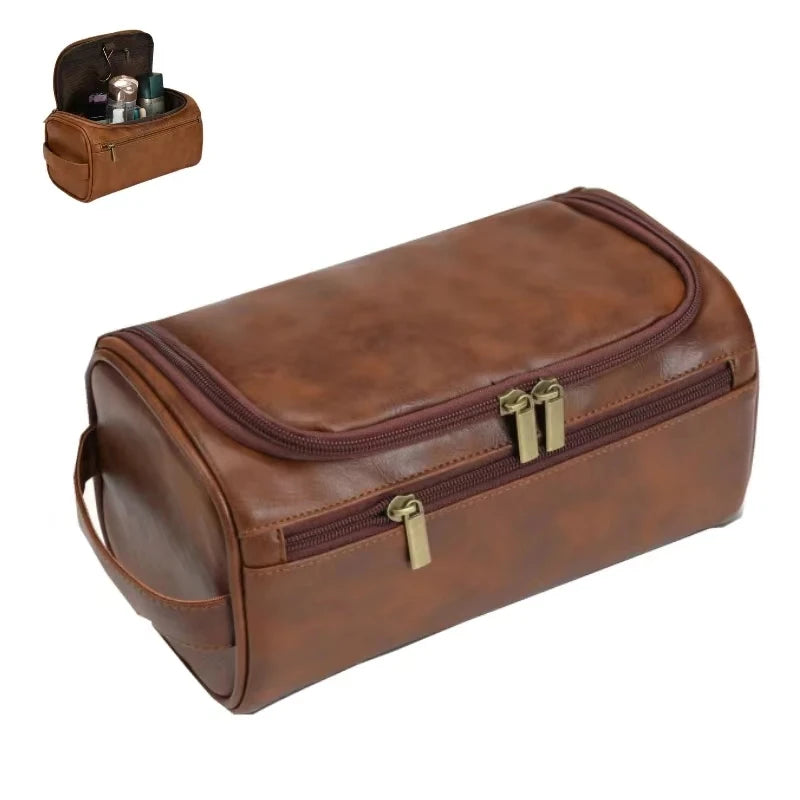 Hanging Toiletry Bag | PU Leather & Canvas Dopp Kit for Men & Women