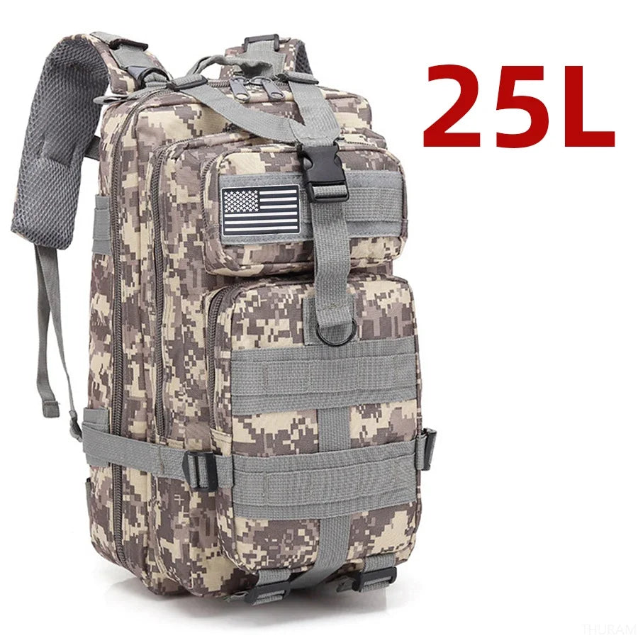 Taktischer Wanderrucksack 25L / 50L | Wasserdichter Nylon-Outdoor-Rucksack für Camping, Trekking & Jagd