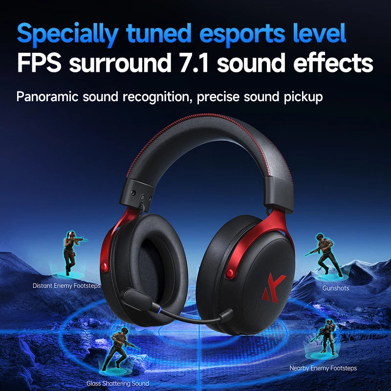 MCHOSE V9 Pro Gaming Headset | 3-Mode Bluetooth Wireless Headphones with Noise-Cancelling Mic