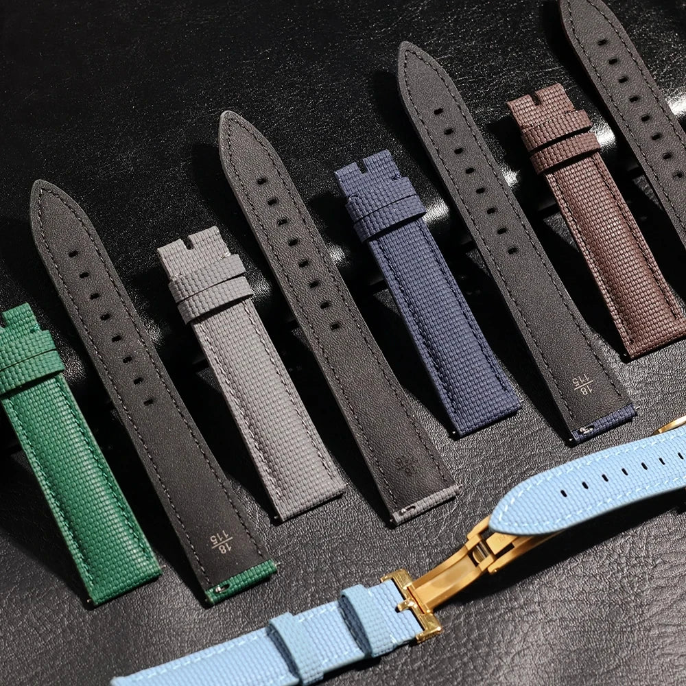 FKM Rubber Sailcloth Watch Strap 18mm 19mm 20mm 21mm 22mm Watch Bands Fit For Omega Seamaster 150 Omega Speedmaster Swatch