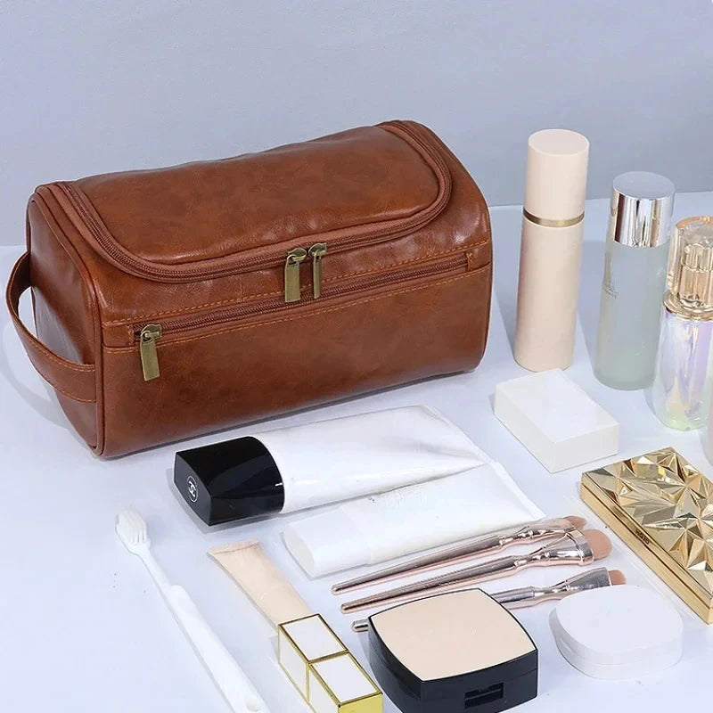 Hanging Toiletry Bag | PU Leather & Canvas Dopp Kit for Men & Women