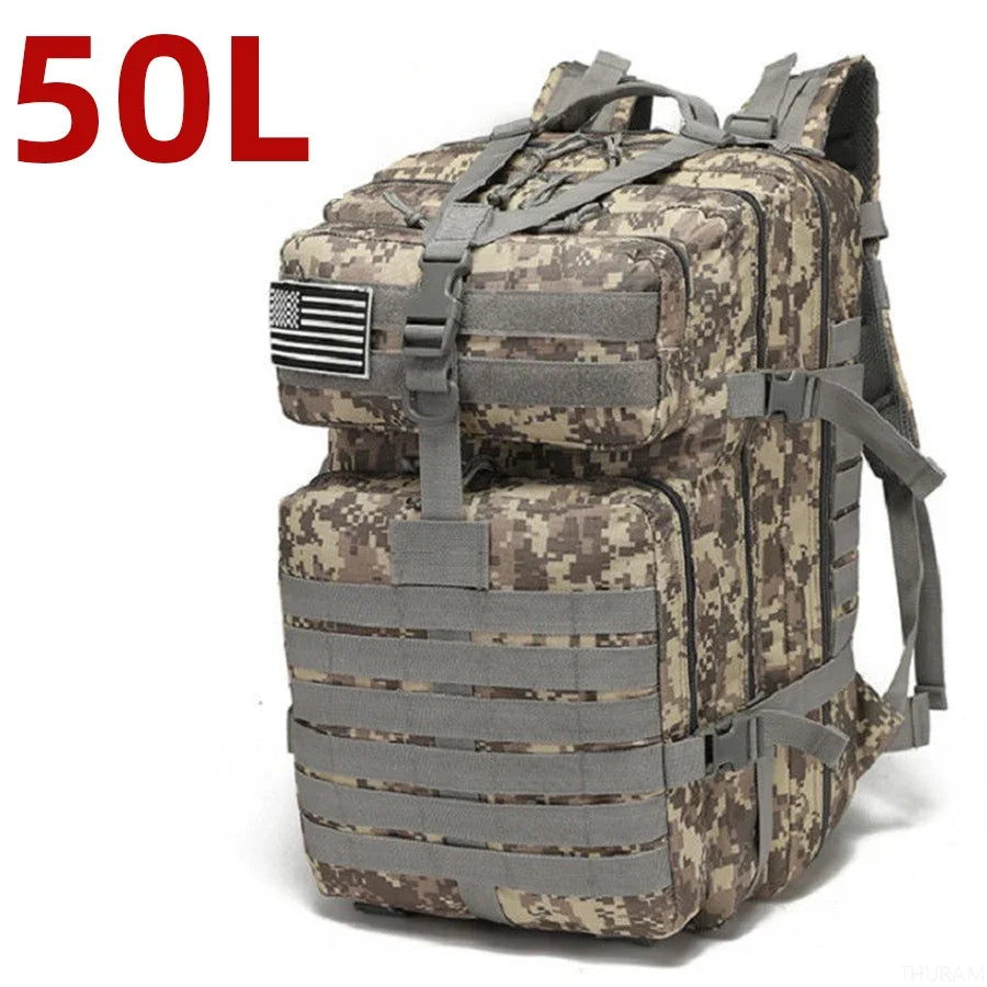 Taktischer Wanderrucksack 25L / 50L | Wasserdichter Nylon-Outdoor-Rucksack für Camping, Trekking & Jagd