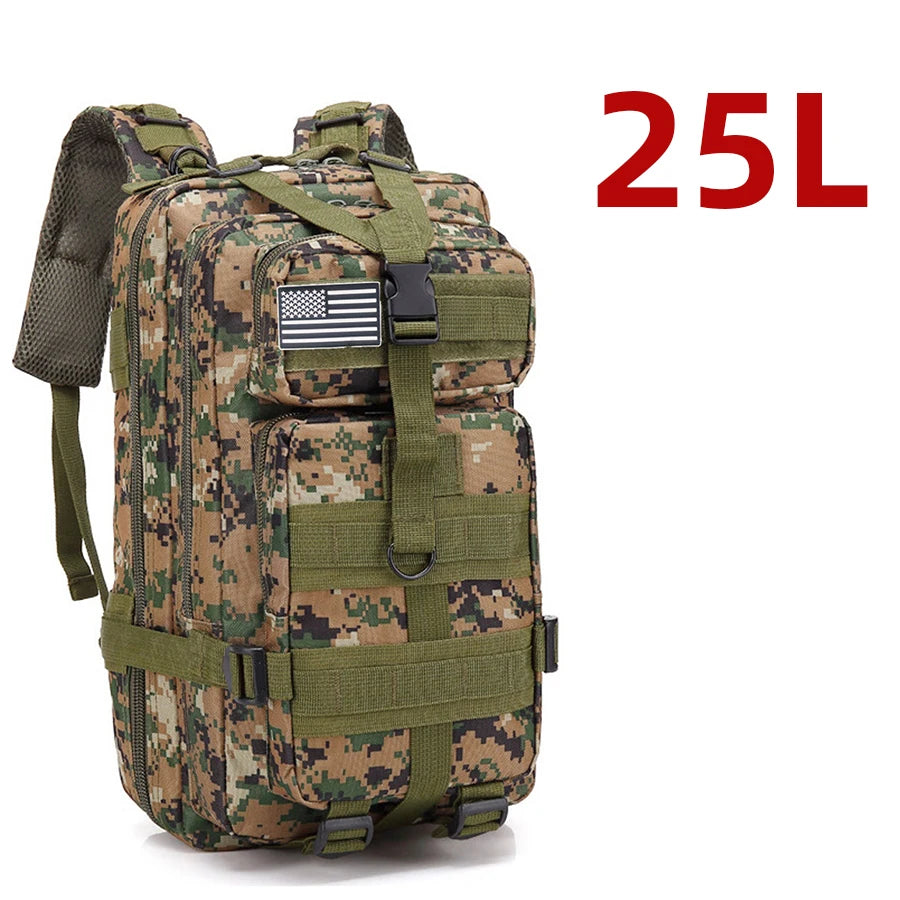Taktischer Wanderrucksack 25L / 50L | Wasserdichter Nylon-Outdoor-Rucksack für Camping, Trekking & Jagd