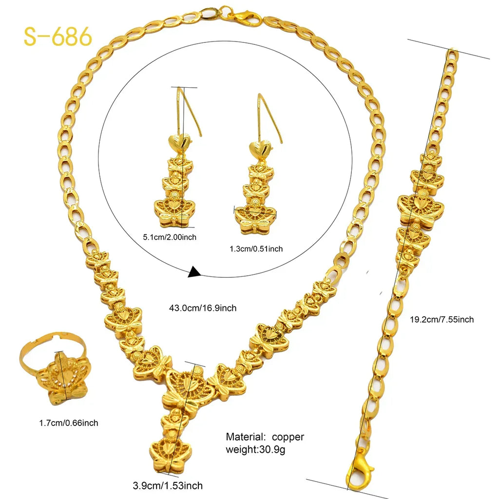 Indian 24k Gold Bridal Jewelry Set for Women