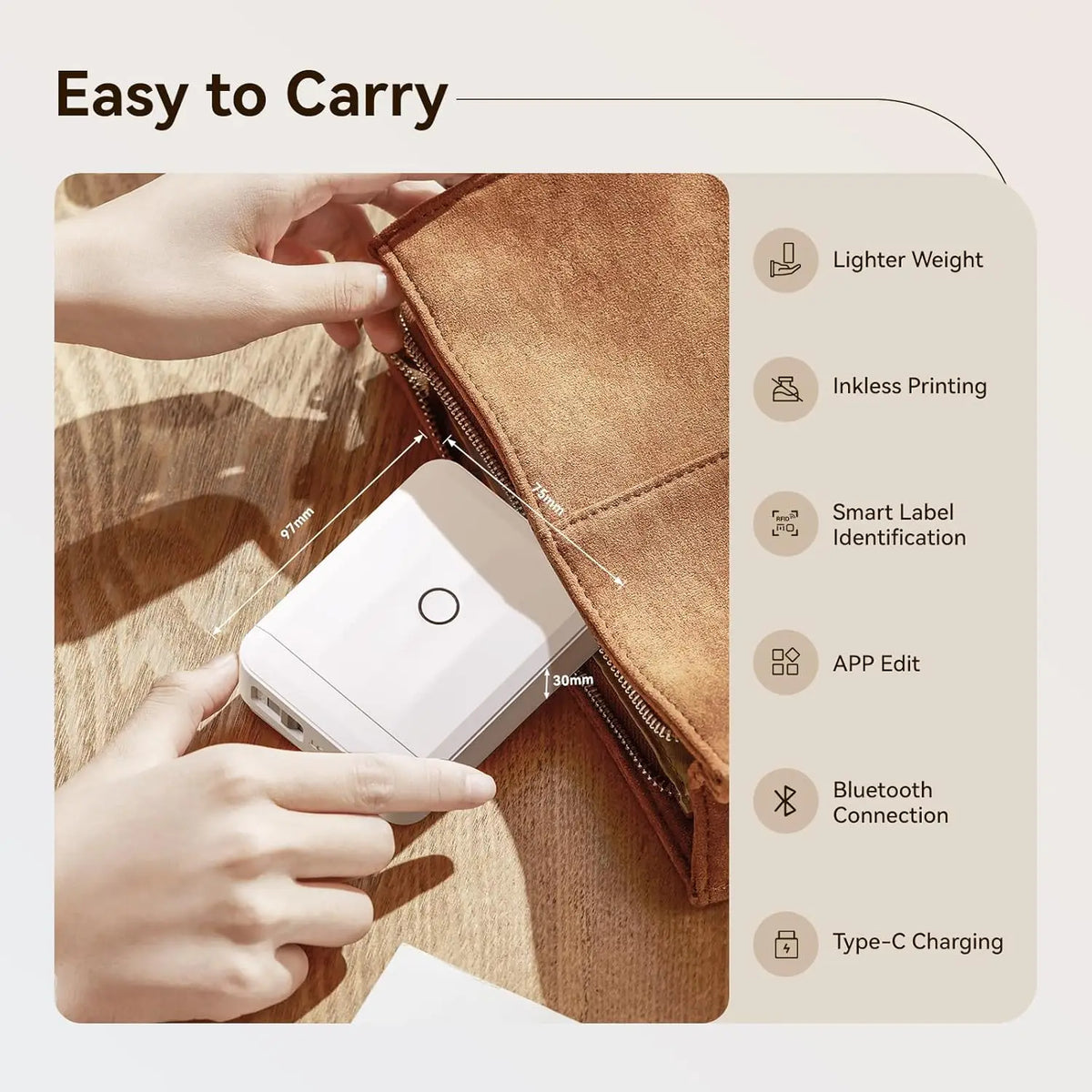 Niimbot D110 Smart Portable Label Printer Mini Pocket Thermal Sticker Maker Self-adhesive Label Papers For Office Home USE