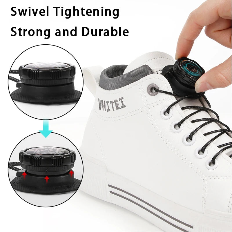 Automatic Shoelaces Without ties Swivel Buckle Laces Sneakers No Tie Shoe laces Adults Kids Thick Rope shoelace 1Pair/2Pair