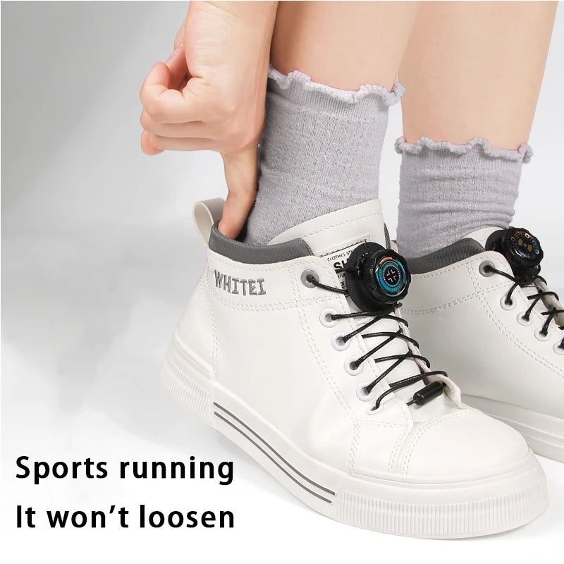 Automatic Shoelaces Without ties Swivel Buckle Laces Sneakers No Tie Shoe laces Adults Kids Thick Rope shoelace 1Pair/2Pair