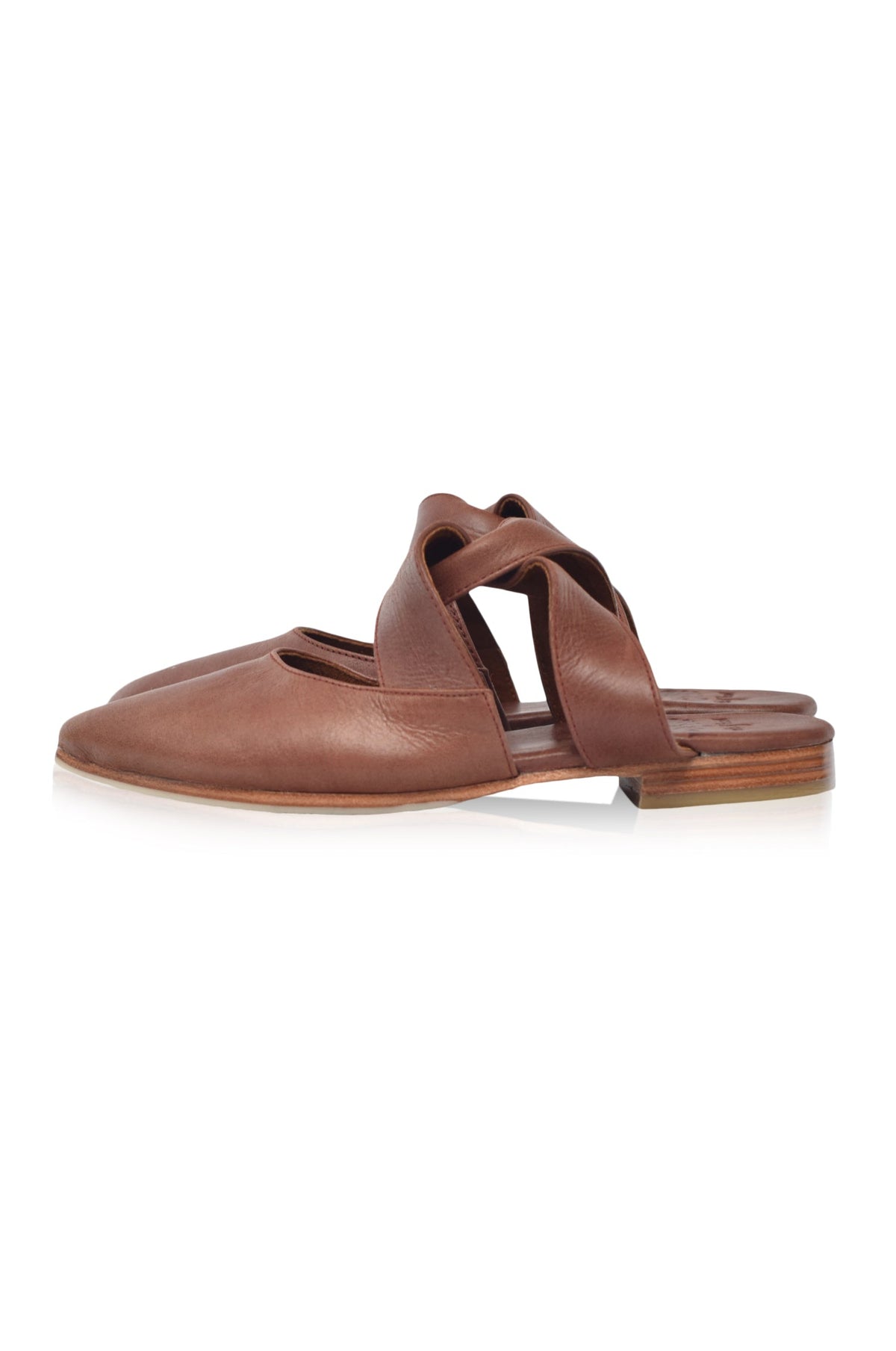 Taj Mahal Leder-Mules mit spitzer Kappe