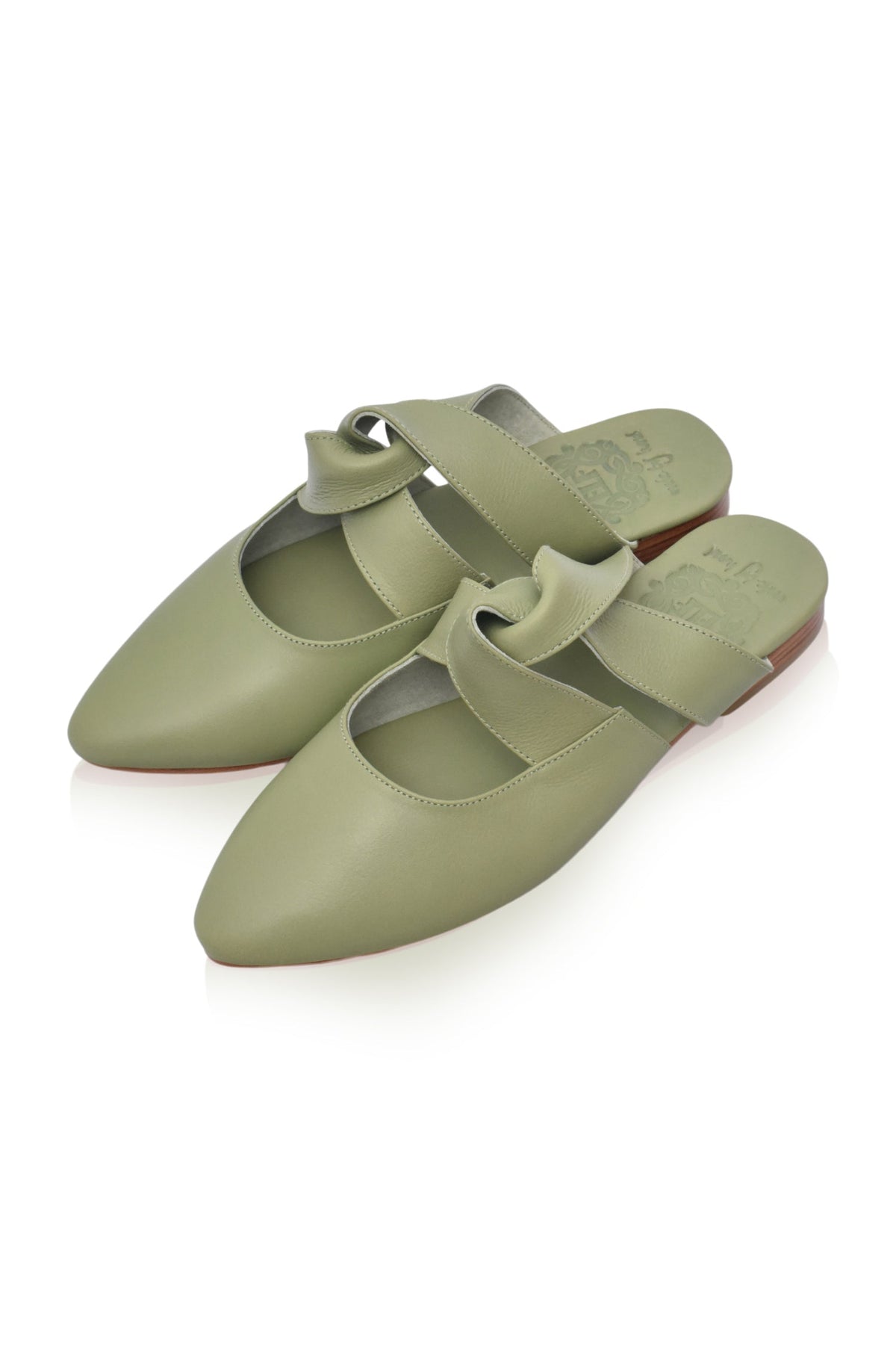 Taj Mahal Pointy Toe Leather Mules